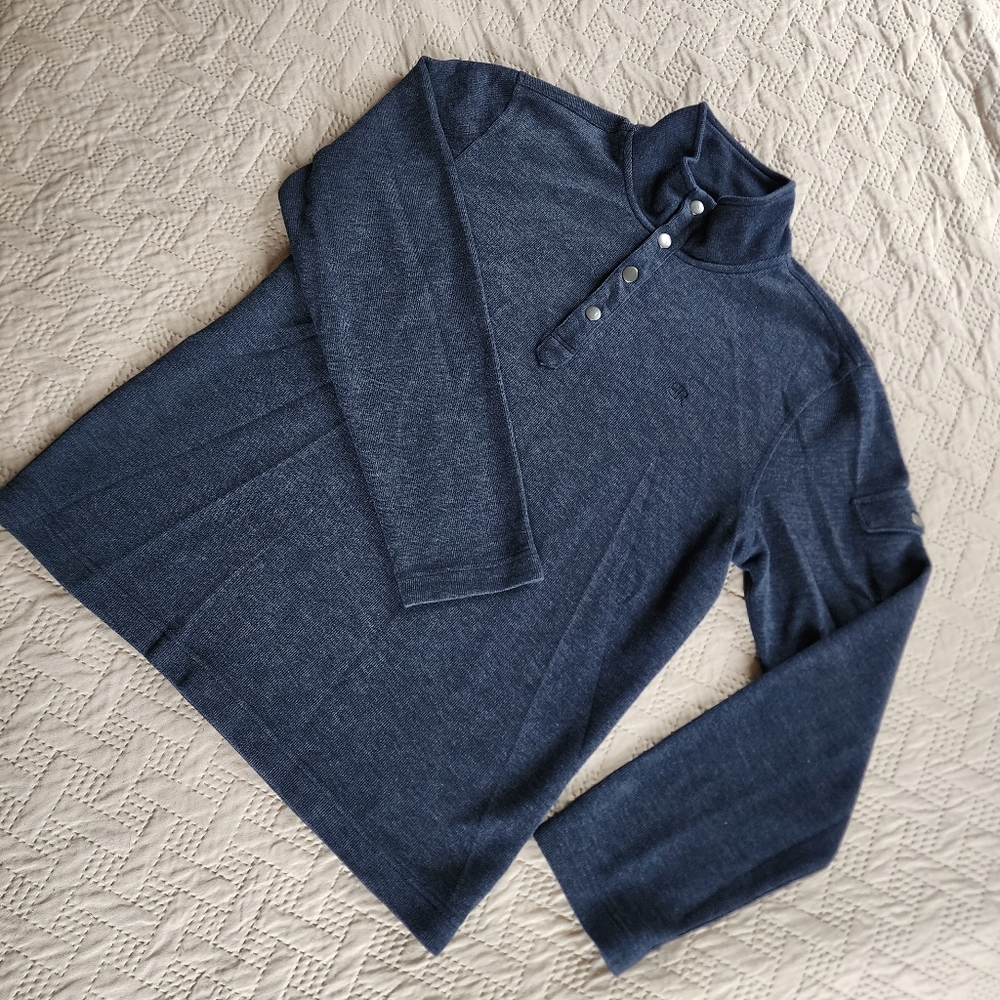 Banana Republic Mens L Dk Gray Long Sleeve Pullover Sweatshirt Mock Neck